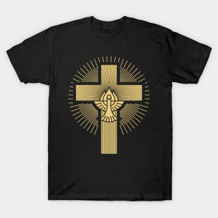 Christian cross and dove - a symbol of the Spirit T-Shirt